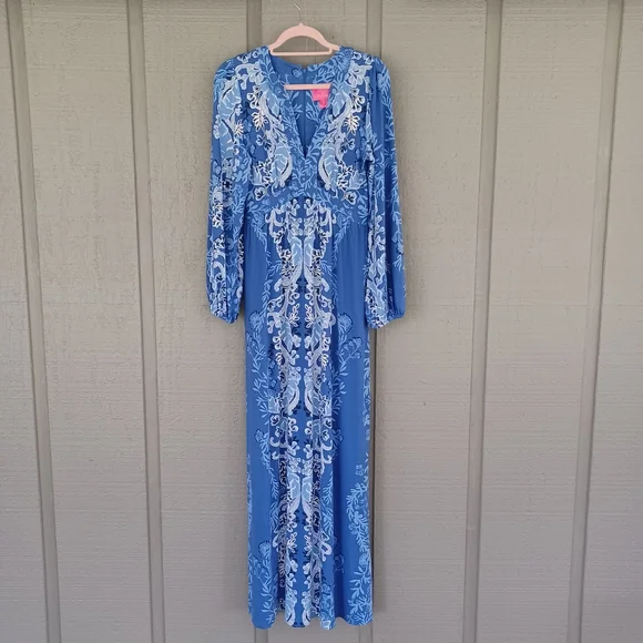 lilly pulitzer wexlee maxi dress Lilly Pulitzer | Dresses | Lilly Pulitzer Wexlee Maxi Dress Sz 6 Alba Blue  Baja Cove Engineered Knit Dress